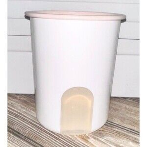 Tupperware One Touch Canister Size A Window White #2422 Blush Pink Lid NEW